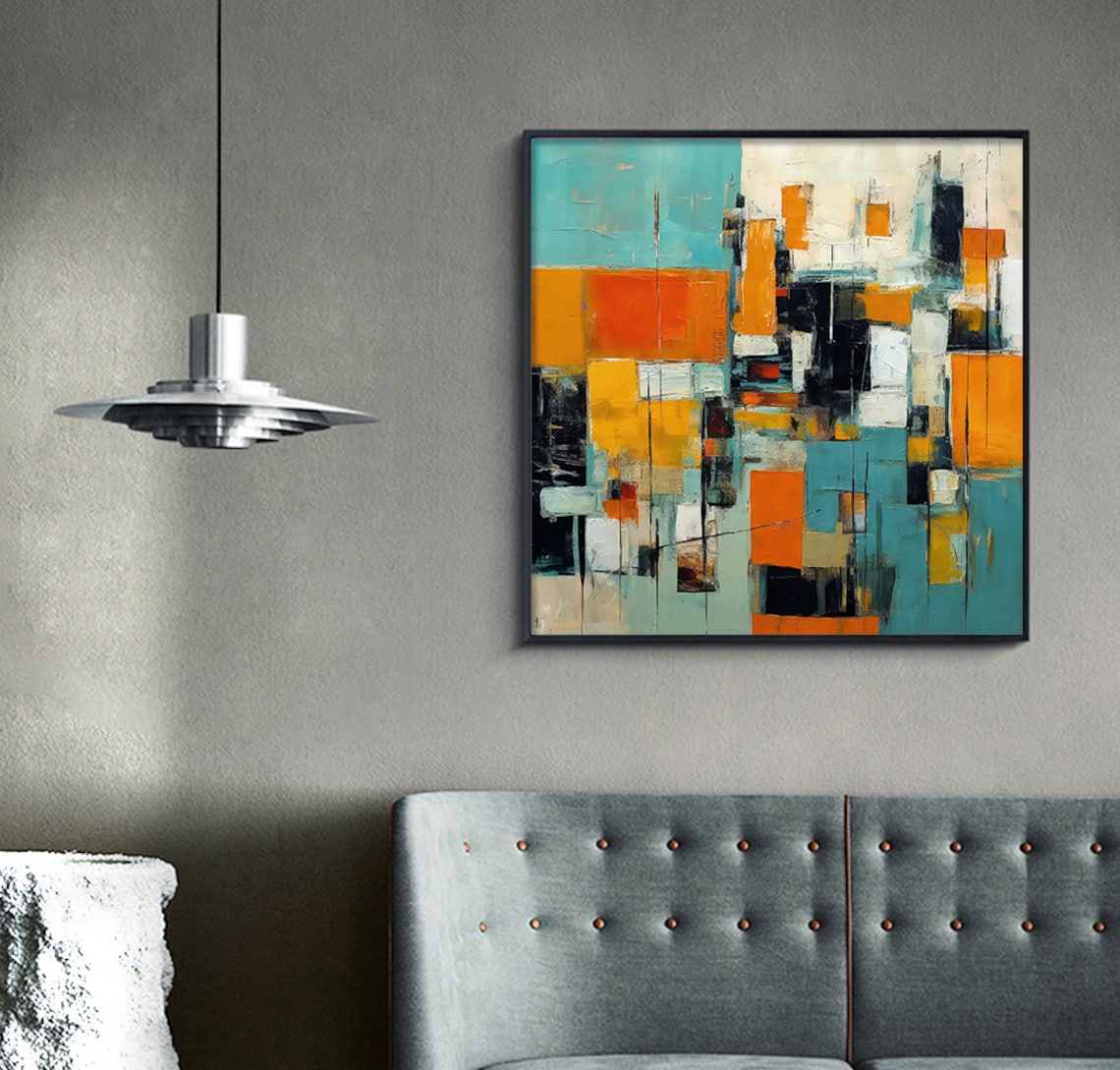 Vivid Geometry Canvas Painting