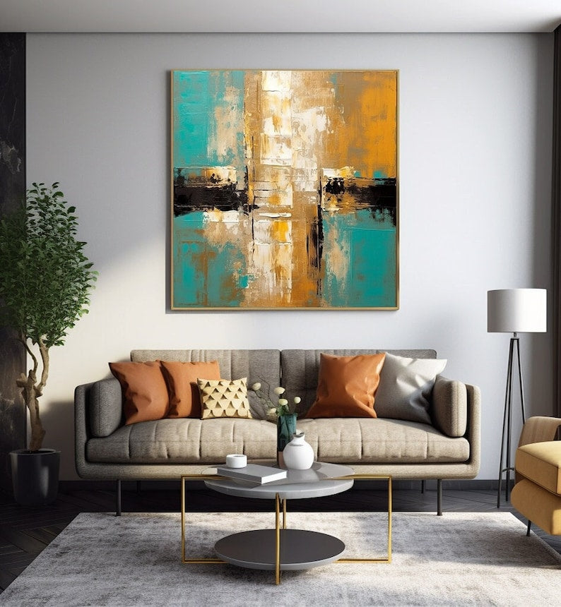 Azure Reflection Canvas Painting