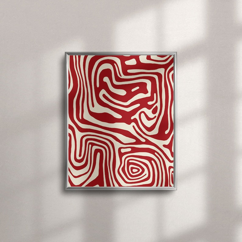 Crimson Flow – Canvas Painting