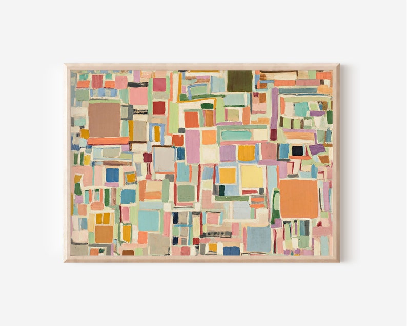 Pastel Mosaic Canvas Painting