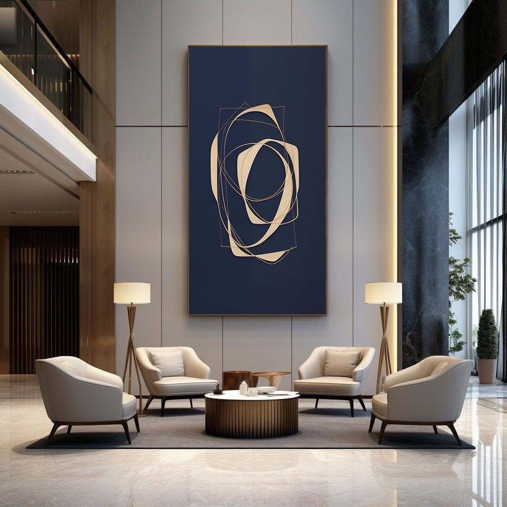 Golden Orbit Canvas Painting