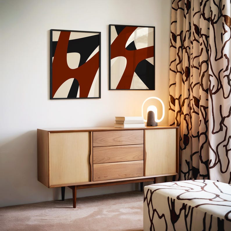 Crimson Motion Canvas Set