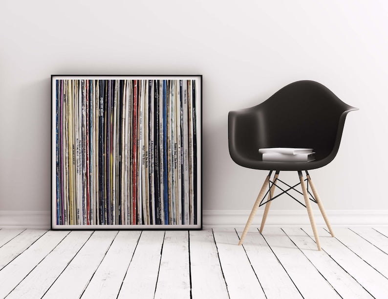 Vintage Vinyl Lines Digital Print