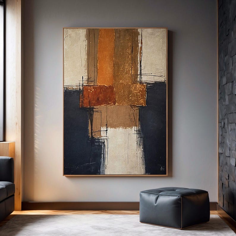 Rust Grid – Canvas Painting