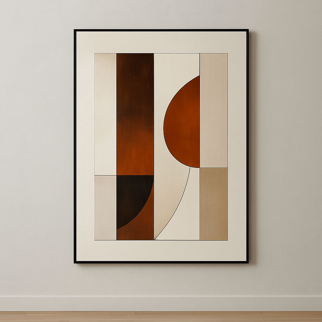 Sepia Arcs Canvas Painting