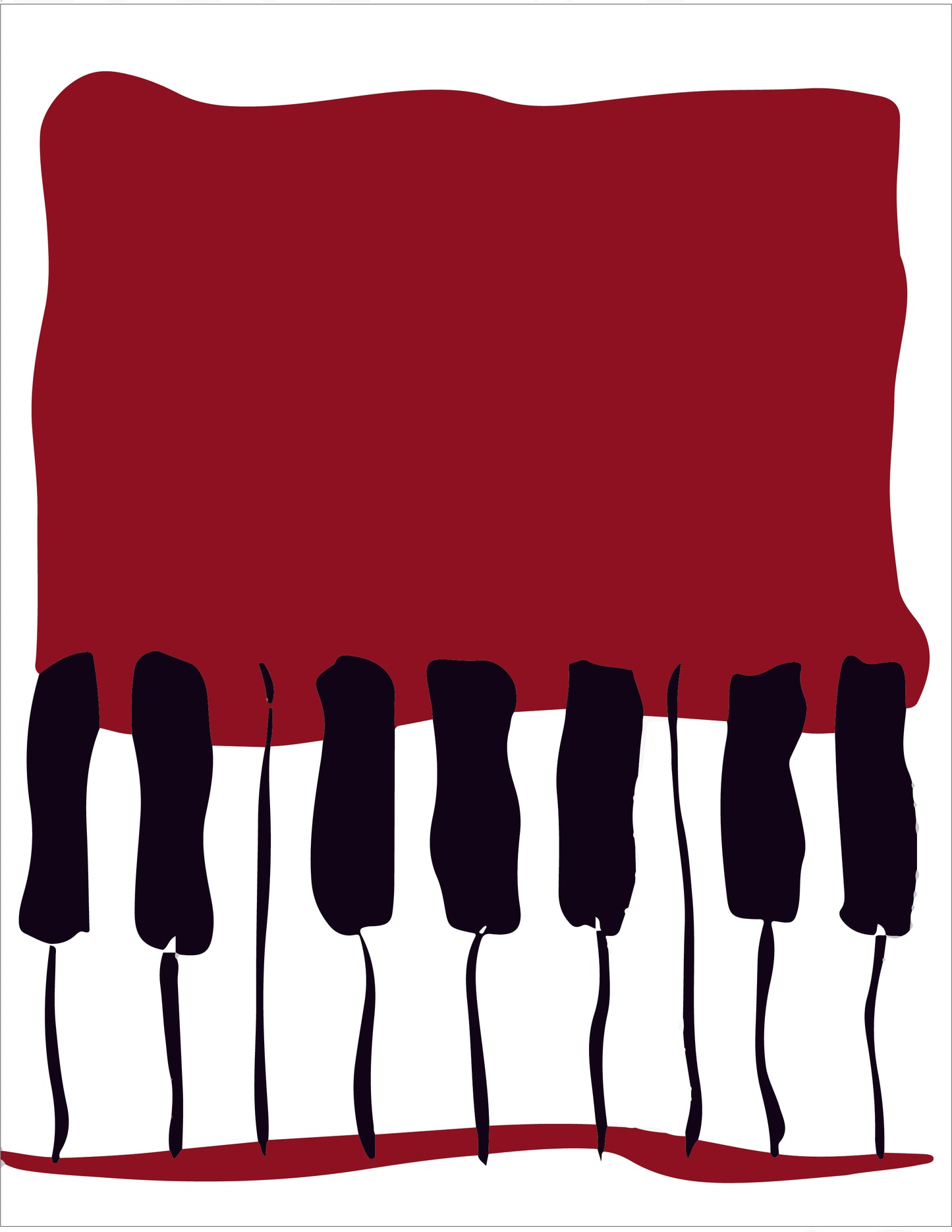 Red Rhythmic Keys Canvas Painting