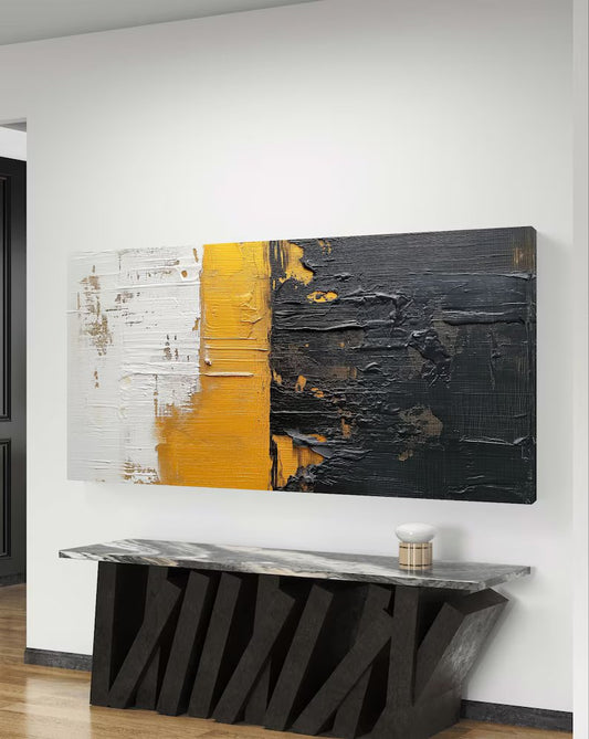 Black and Yellow Abstract Art