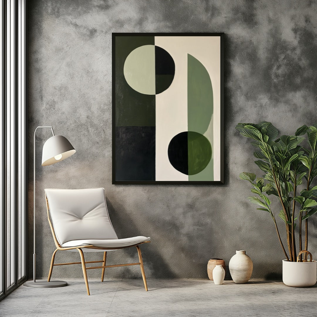 Emerald Orbit Canvas Painting