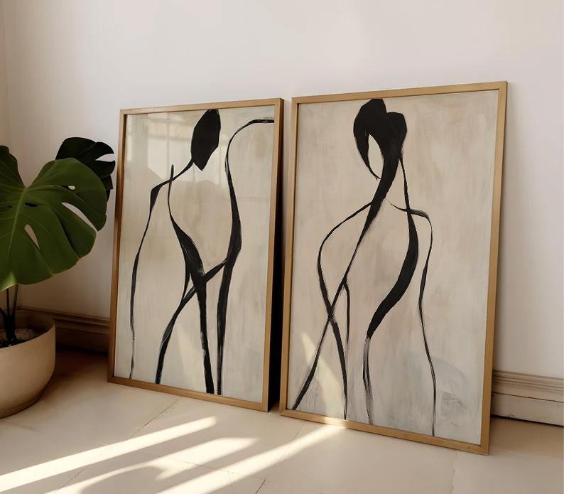 Abstract Silhouettes Canvas Set