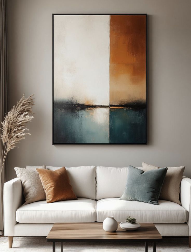 Amber Horizon Canvas Painting