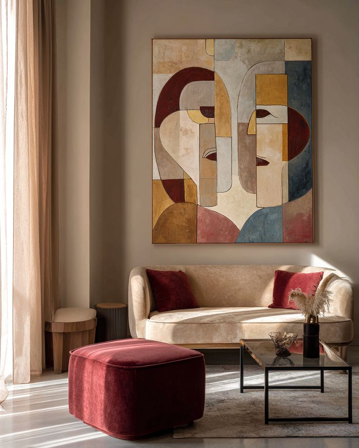 Abstract Visage Canvas Painting