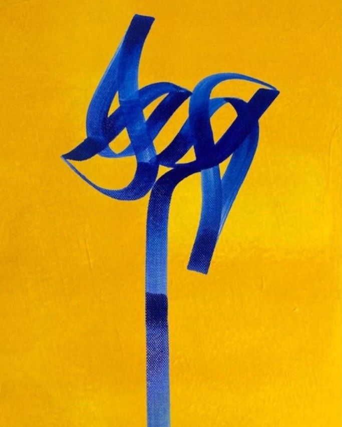The Blue Flow - Modern Calligraphy Art