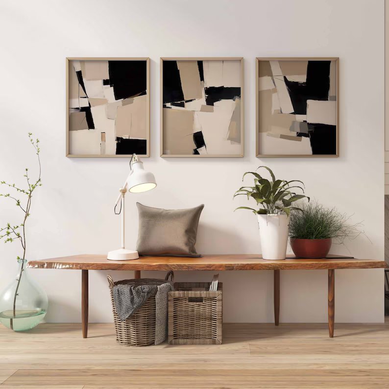 Black and Beige Abstract Set