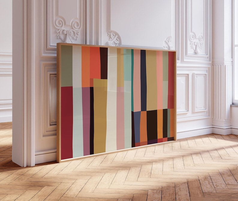 Chromatic Stripes Canvas Painting