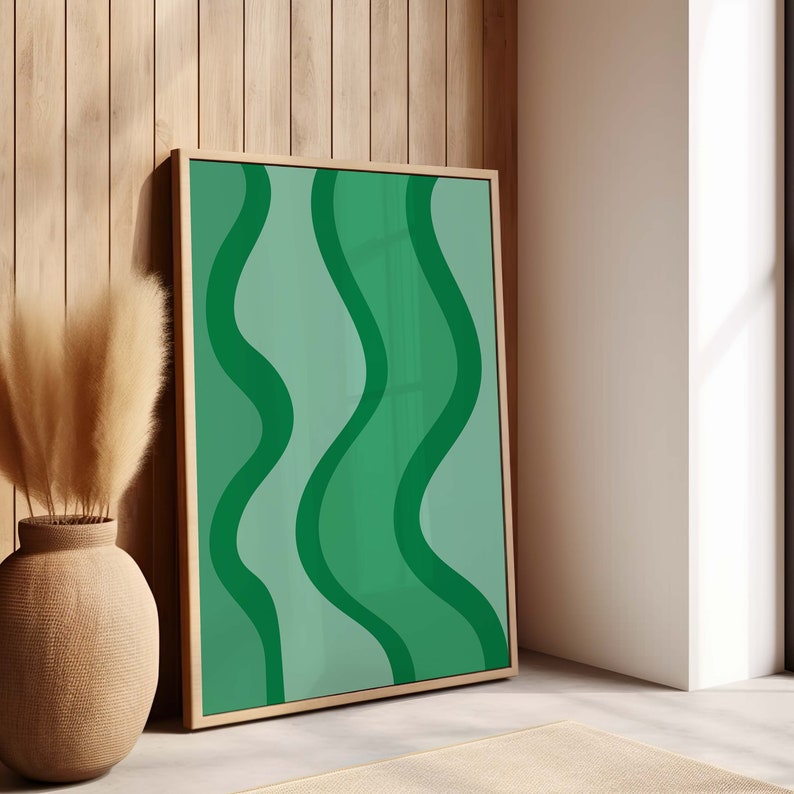 Green Flow Canvas Painting