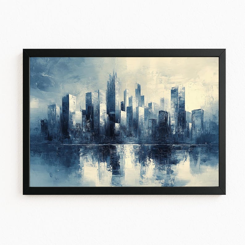 Blue Reflections Canvas Painting