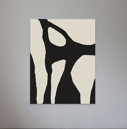 Organic Black Flow Canvas Painting