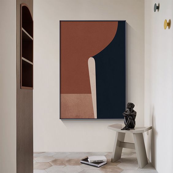 Curved Contrast Canvas Painting