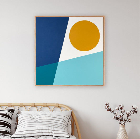 Geometric Sun Canvas Painting