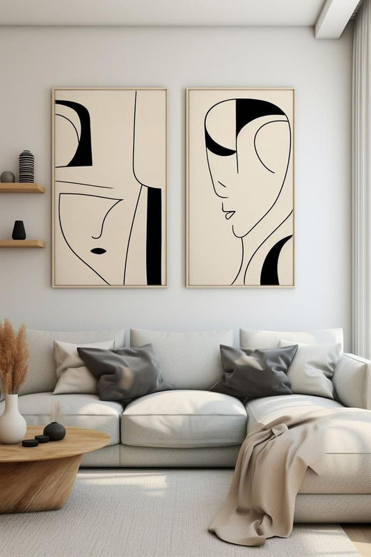 Minimalist Line Art Canvas Set