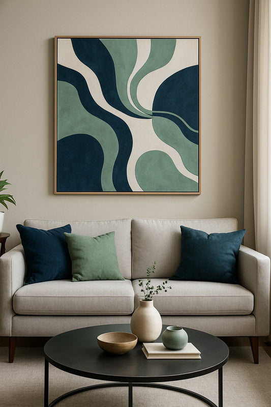 Emerald Currents Canvas Painting