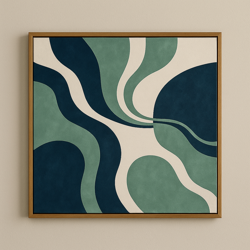 Emerald Currents Canvas Painting