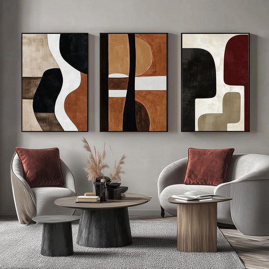 Abstract Earth Tones Canvas Set