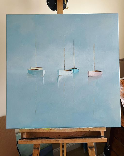 Tranquil Boats Canvas Painting