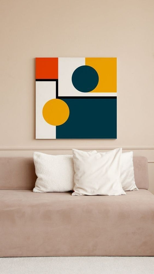Dual Orbit Canvas Painting