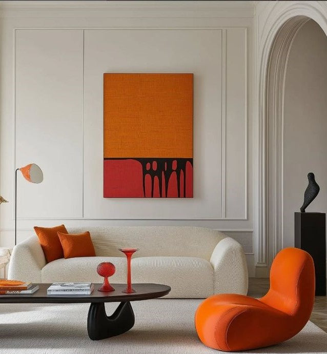 Crimson Horizon Canvas Painting