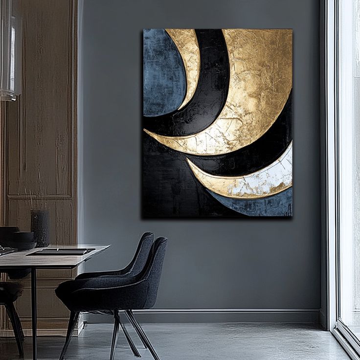 Golden Waves Canvas Painting