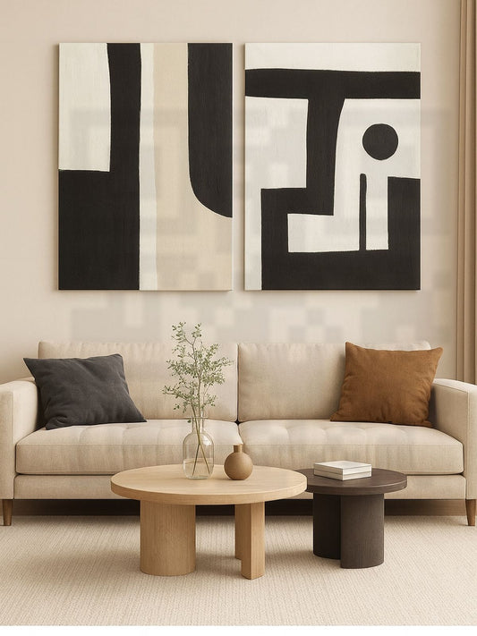 Monochrome Rhythm Canvas Set