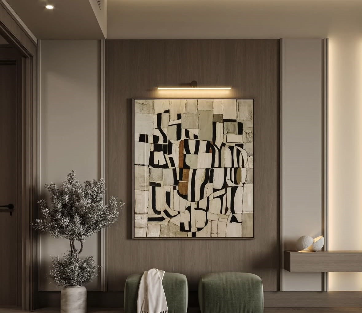 Ivory Fragments Canvas Painting – theFanoon