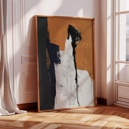 Mustard Abstract Digital Canvas Print