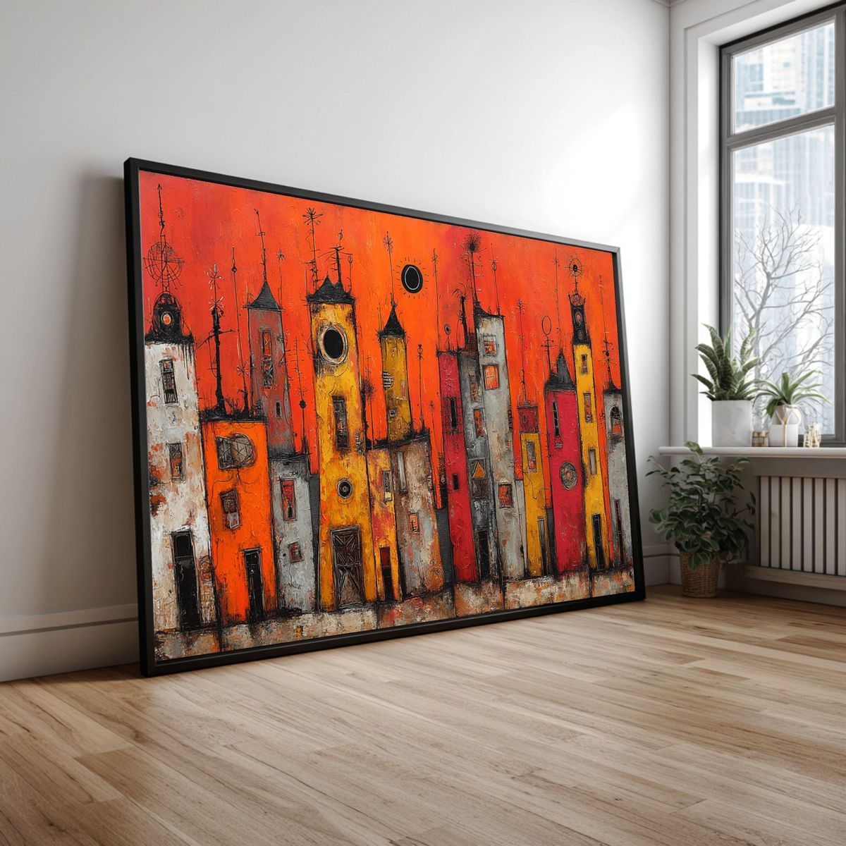 Sunset Skyline Canvas Painting