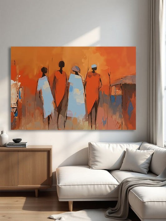 Tribal Walk Canvas Painting