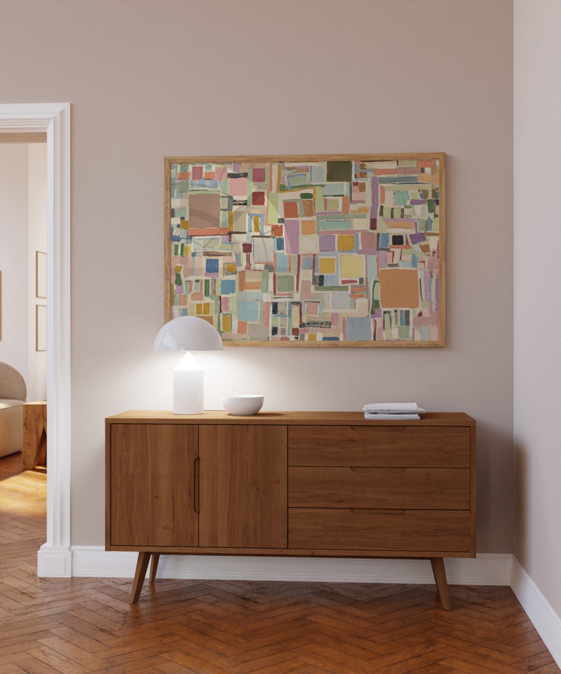 Pastel Mosaic Canvas Painting