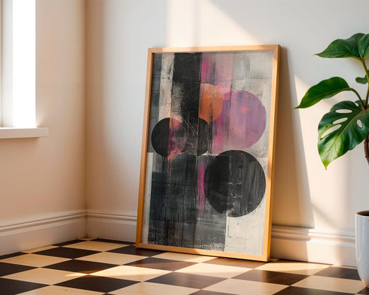 Bold Abstract Circles Digital Canvas Print