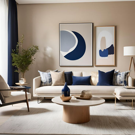 Navy Curve Canvas Set