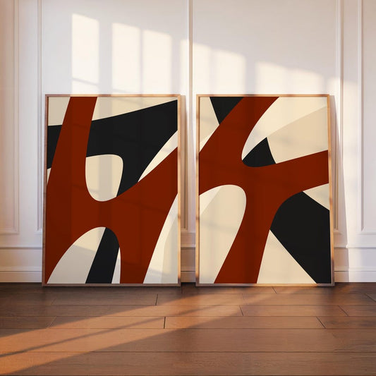 Crimson Motion Canvas Set