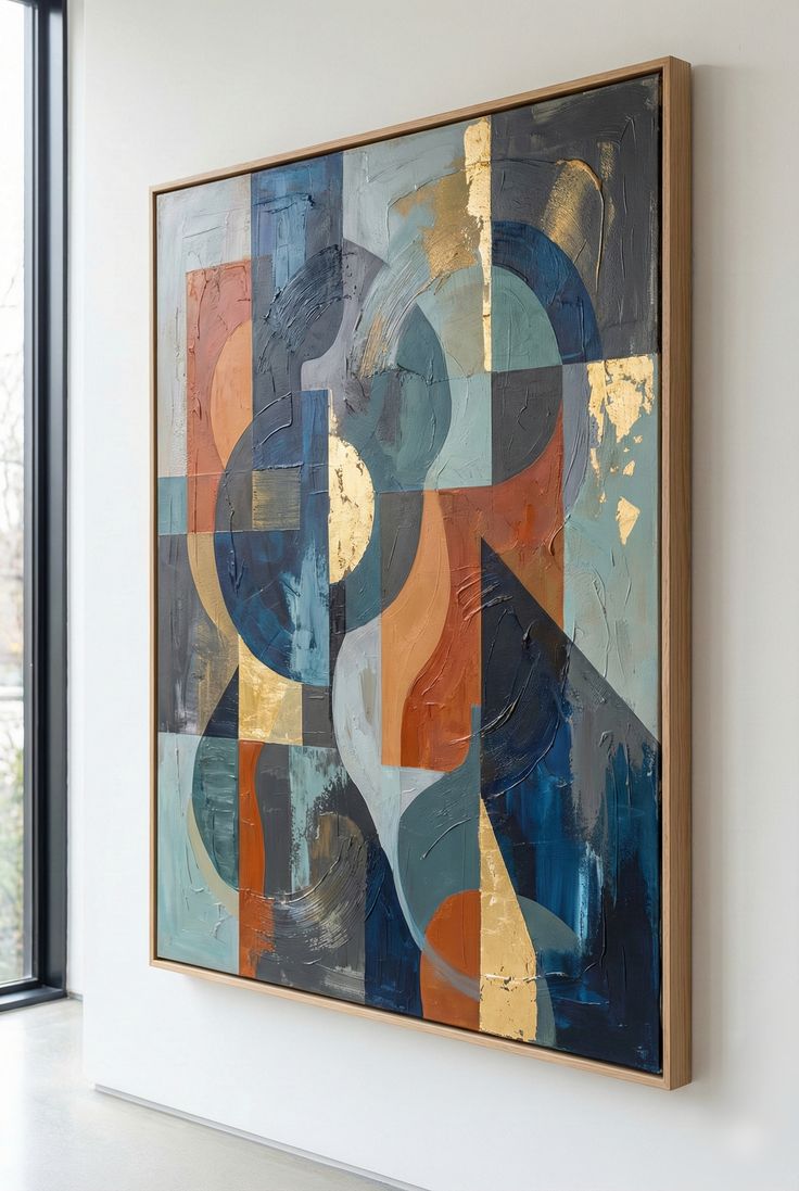 Golden Geometry Canvas Painting