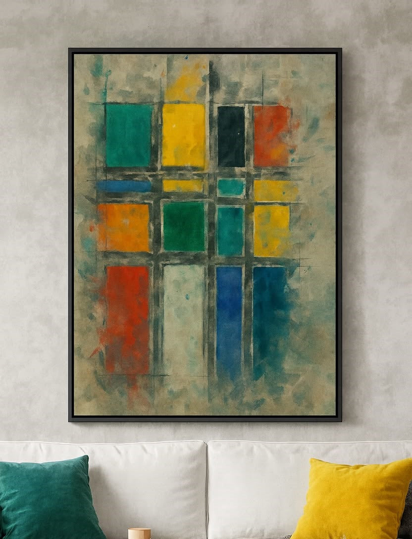 Chroma Blocks Canvas Painting – theFanoon