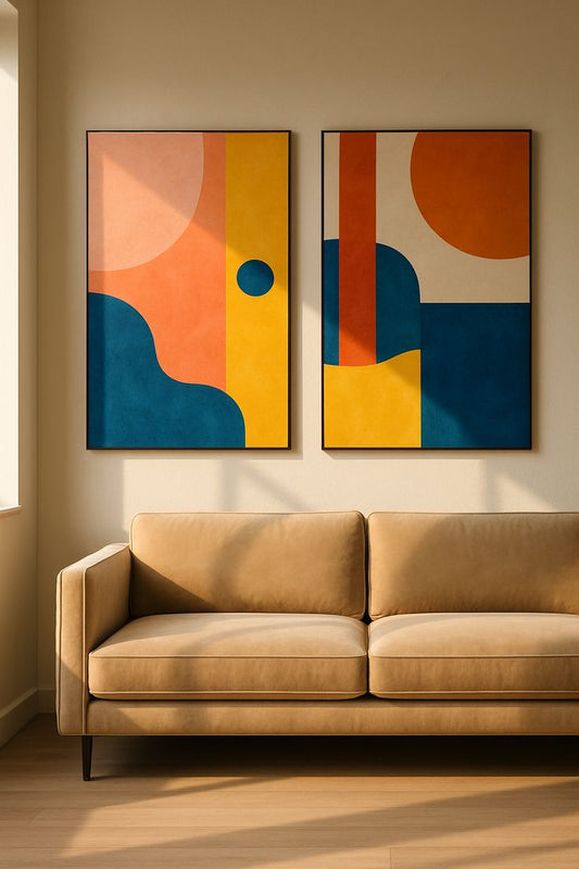 Geo Sunrise Canvas Set