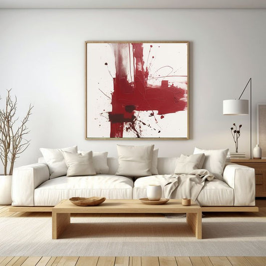 Crimson Burst – Canvas Painting