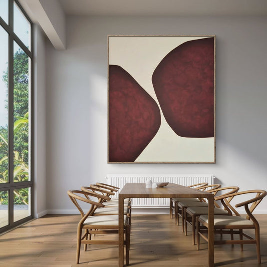 Maroon Forms Canvas Painting