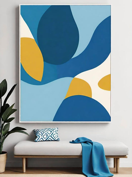 Blue Waves Canvas Painting