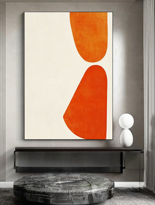 Orange Abstract Canvas Painting