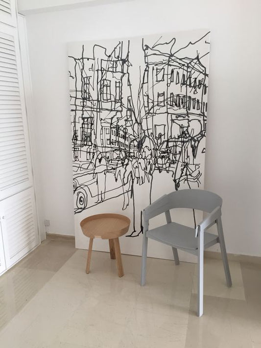 Urban Sketch Canvas Painting