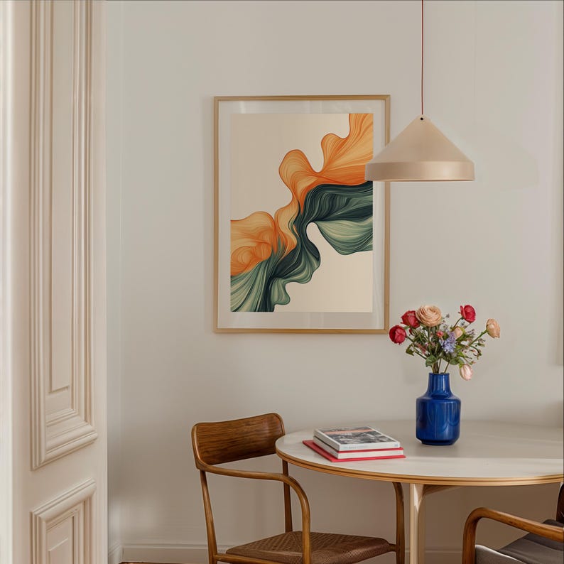 Orange & Green Swirled Canvas Print