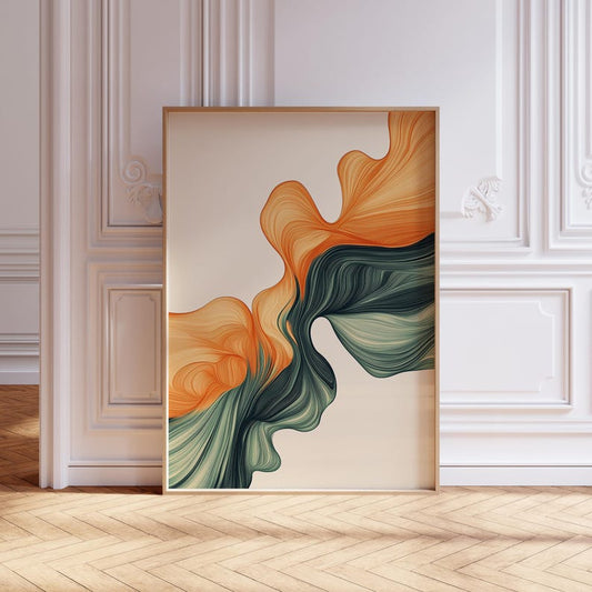 Orange & Green Swirled Canvas Print